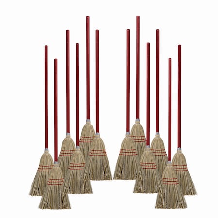 Boardwalk Corn/Fiber Lobby Brooms, 36", Gray/Natural, PK12 BWKBR10016